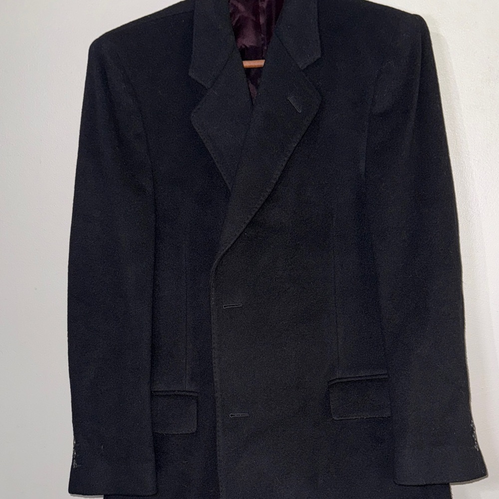 Di SilverCashmere Blend Black Overcoat